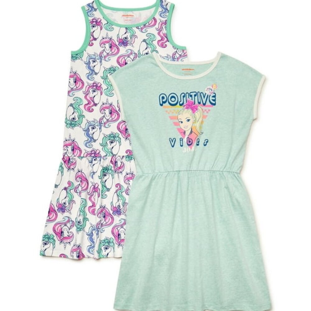 NWT Nickelodeon JoJo Siwa Girls 2 Piece Unicorn Dress Set Size XS 4 5